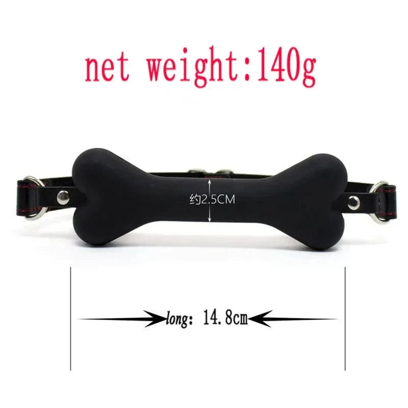 Soft Harness Mouth silicone dog-bone ball gag with adjustable strap and metal buckles for comfortable bondage restraint