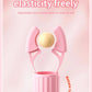 Pink adjustable nipple clamps vibrator with suction and tongue-licking clit stimulator features flexible elasticity and multi-mode stimulation