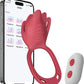 Wireless app wearable panty vibrator with clitoral stimulator and penis ring set controlled by smartphone app