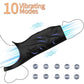 Black vibrator penis sleeve with 10 vibrating modes for G-spot and testicle stimulation couples toy