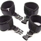 Adjustable black nylon handcuffs and collar bondage kit for couples restraint