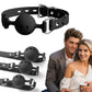 Breathable silicone ball gag with adjustable straps for safe and comfortable bondage restraint