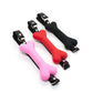 soft harness mouth silicone dog-bone ball gag in black red and pink with adjustable straps for bondage restraint