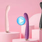 8 Seconds to Orgasm G-Spot Vibrator in pink, purple, and black with finger-shaped design for G-spot and clitoral stimulation on pink platforms