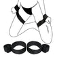 All-in-One 18-Piece Bondage & Strap-On Kit with adjustable harness and hand and leg restraints for BDSM play