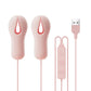 Enhancer nipple stimulator vibrator with clamps and USB charging cable in pink