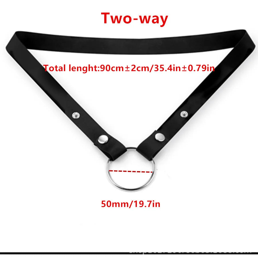 Adjustable Male Chastity Device Auxiliary Belt Strap & Scrotum Ring