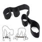 Adjustable full bed restraint tie-down set with handcuffs and ankle cuffs for bondage play