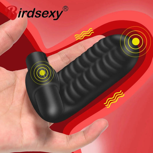 Finger Sleeve Vibrator — Textured Silicone G-Spot & Clit Stimulator