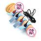 Electro Shock Conductive Cock Ring with adjustable blue straps and wired connectors for electric stimulation