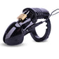 Lockable Male Chastity Device — Cock Cage with E-Stim Rings & Scrotum Restraints