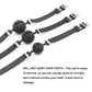 Breathable silicone ball gag with adjustable black straps and ventilation holes for safe bondage use