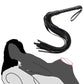Faux leather whip riding crop with multiple leather strands and wrist strap for BDSM impact play