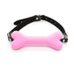 Soft Harness Mouth adjustable pink silicone dog-bone ball gag with black strap restraint