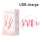 Pink USB rechargeable nipple clamps vibrator with adjustable intensity and multi-mode stimulation for nipple and clitoral teasing
