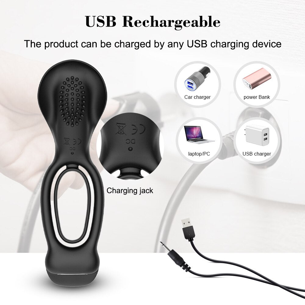 Vibrating cock Double ring Vibrating Cock Ring Sex Toy for Penis Men Rings Modes Erection Longer Lasting Massager