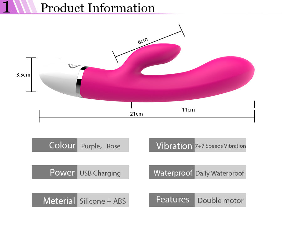 Double Fun-Rabbit Vibrator Rechargable