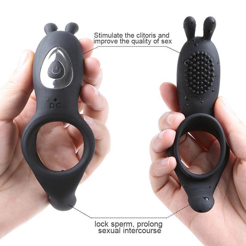 Vibrating cock ring with bunny ears