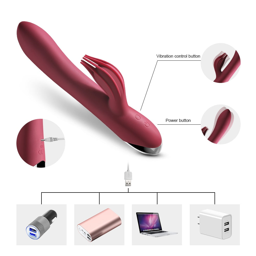 Thrusting shaft Rabbit Vibrator for Women