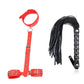 Neck collar Handcuff with Whip BDSM Bondage Restraint Rope Exotic Accessories