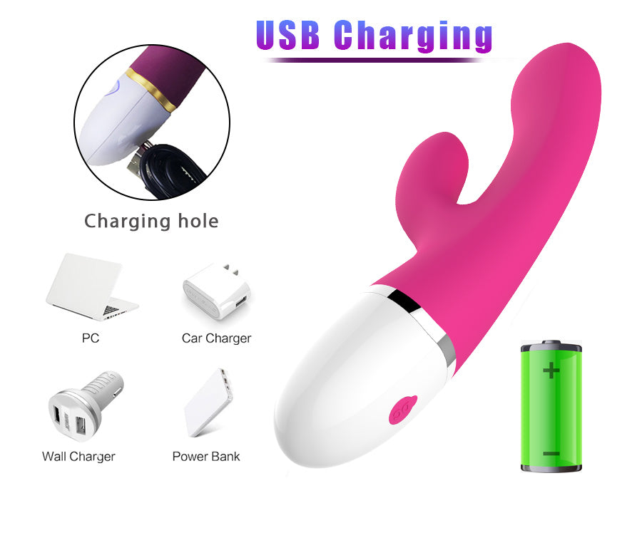 Double Fun-Rabbit Vibrator Rechargable