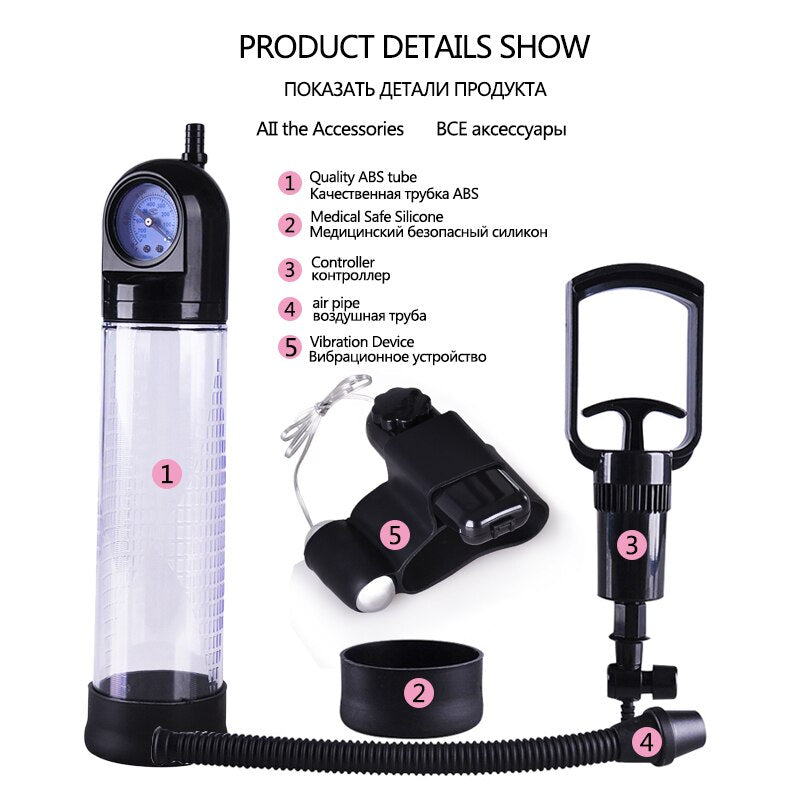 Penis Extender Enlargement Penis Pump Vibrator