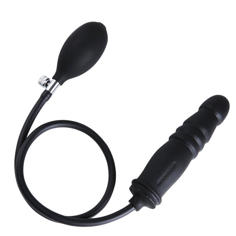 Silicone anal butt plug with pump