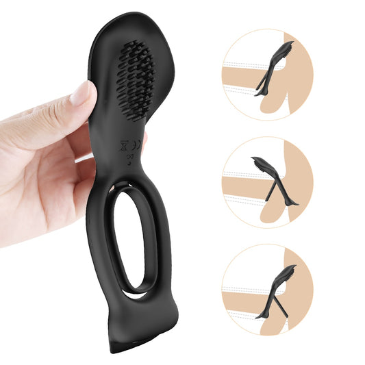 Vibrating cock Double ring Vibrating Cock Ring Sex Toy for Penis Men Rings Modes Erection Longer Lasting Massager