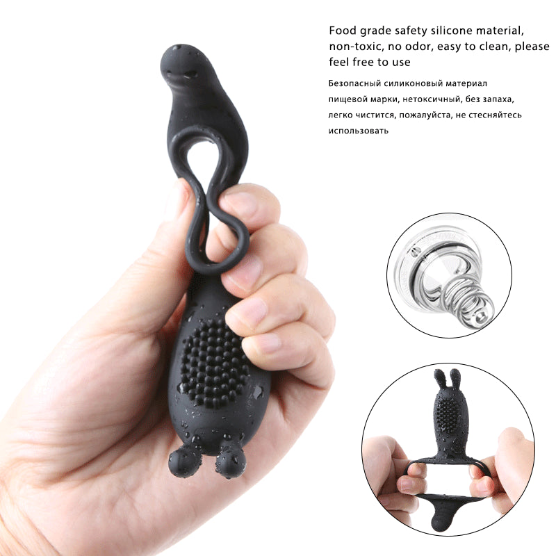 Vibrating cock ring with bunny ears
