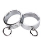 Heavy Metal Steel Slave BDSM Bondage Lock Circular Wrist Handcuffs Ankle Cuffs Collar Fetish Shackles Adult Sex Toys Men Women