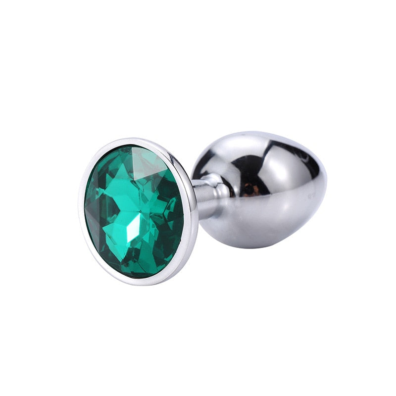 Jewel mount metal anal plug