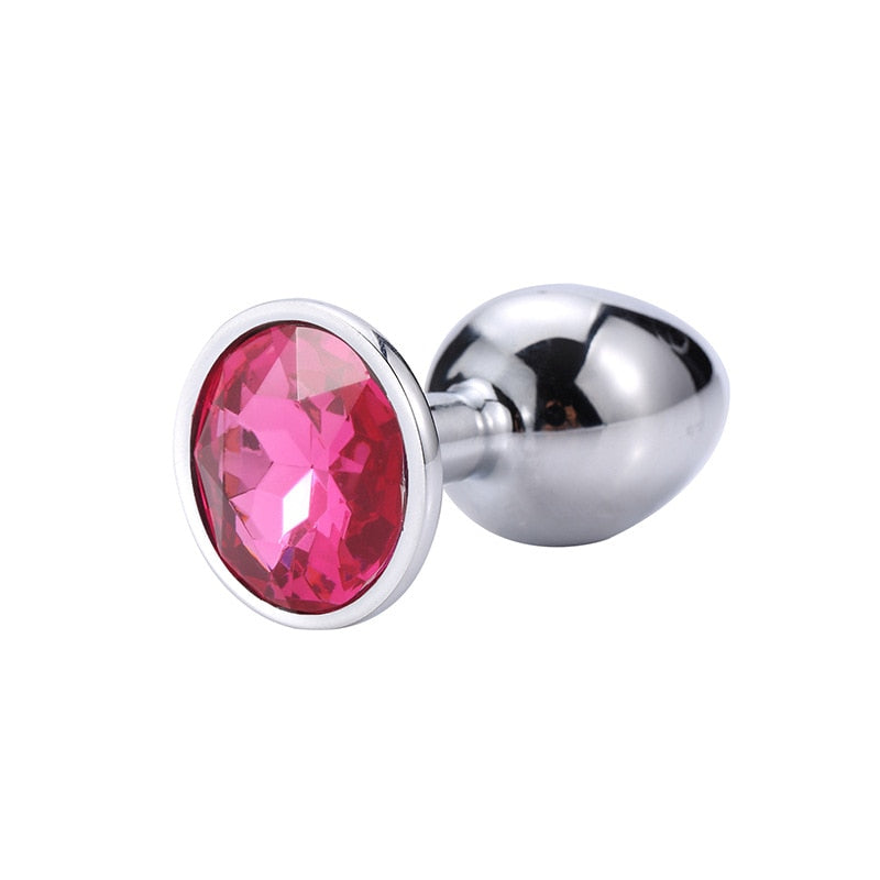 Jewel mount metal anal plug