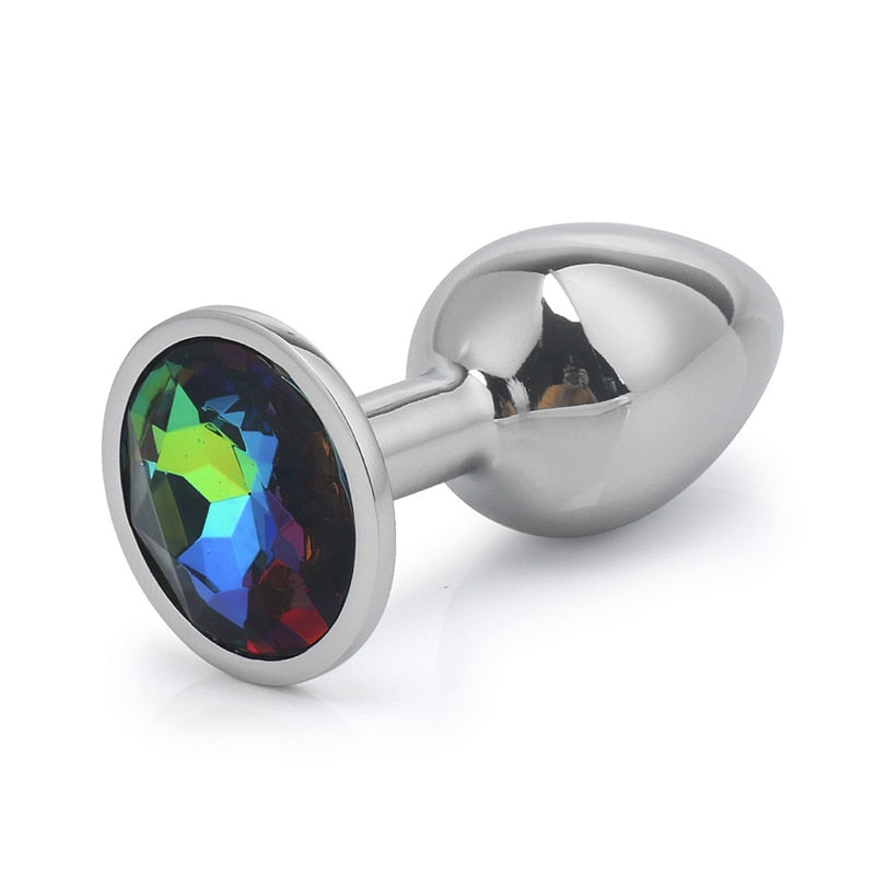Jewel mount metal anal plug