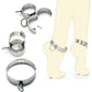 Heavy Metal Steel Slave BDSM Bondage Lock Circular Wrist Handcuffs Ankle Cuffs Collar Fetish Shackles Adult Sex Toys Men Women