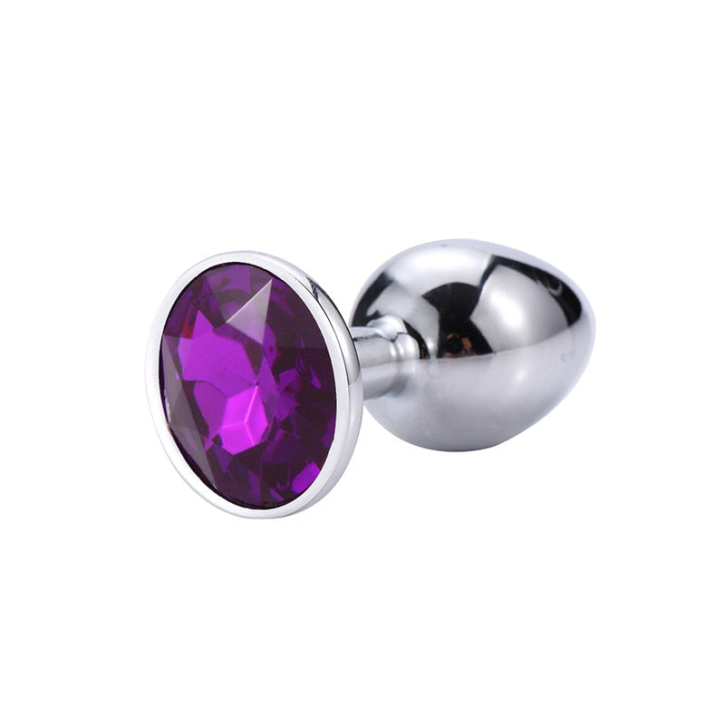 Jewel mount metal anal plug