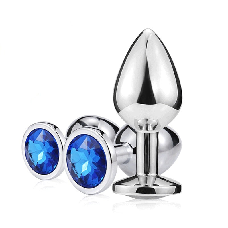Jewel mount metal anal plug
