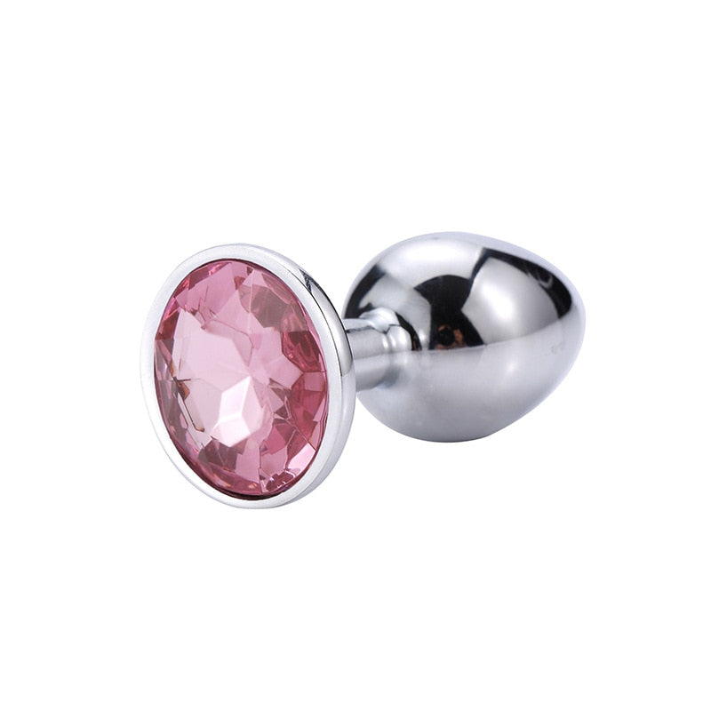 Jewel mount metal anal plug