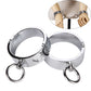 Heavy Metal Steel Slave BDSM Bondage Lock Circular Wrist Handcuffs Ankle Cuffs Collar Fetish Shackles Adult Sex Toys Men Women