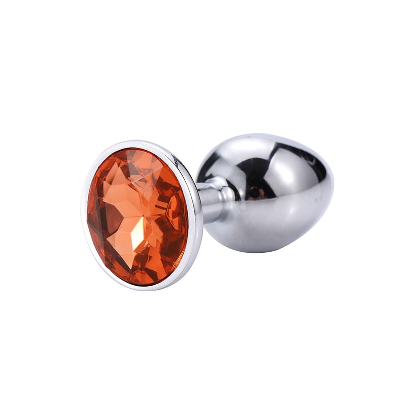 Jewel mount metal anal plug